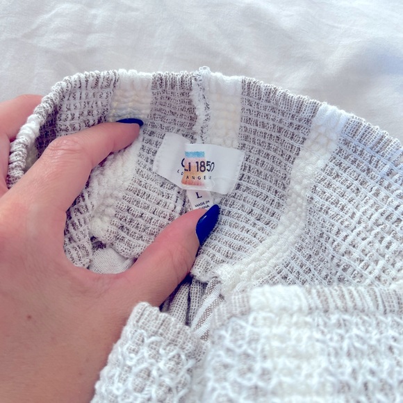 NWT Linen pants, white and tan, wide leg, cali 1850, size large - Picture 4 of 5